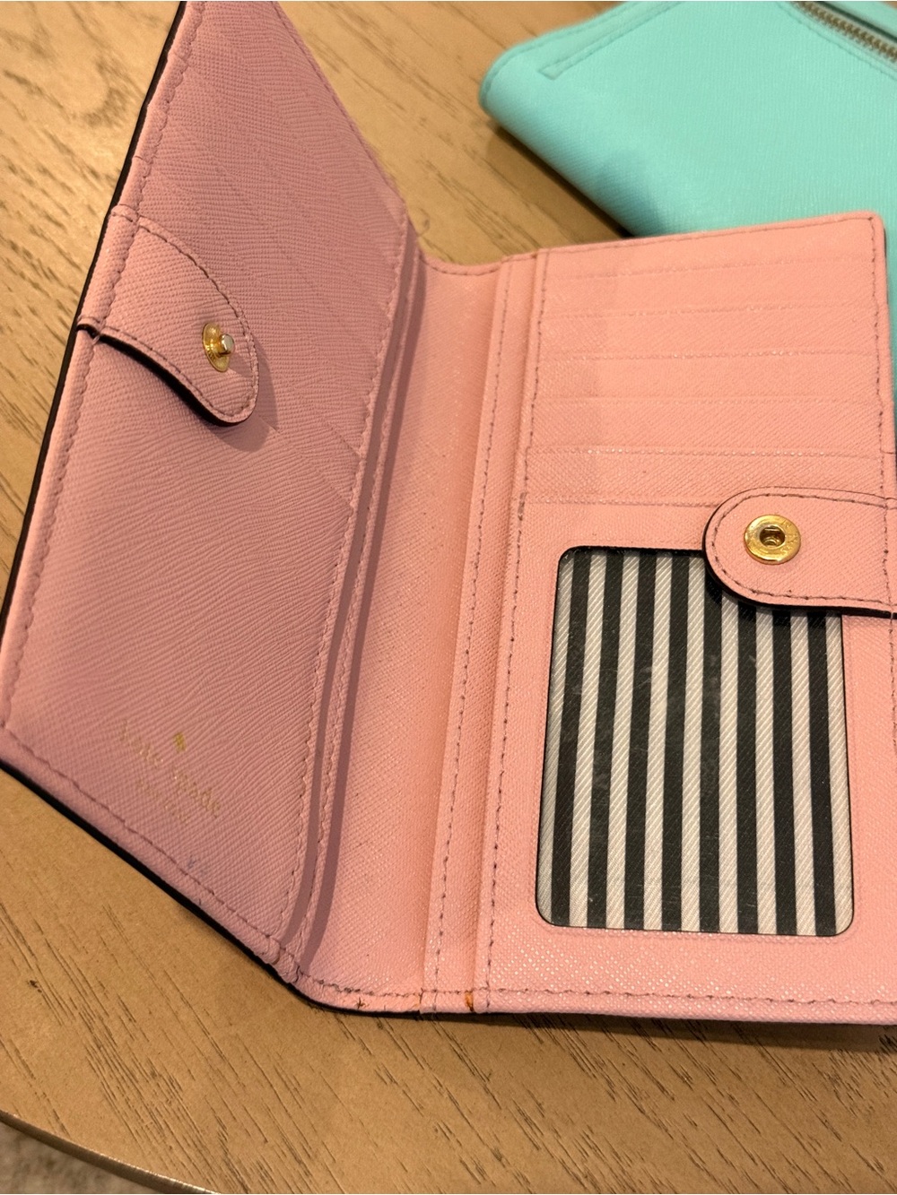 kate spade BUNDLE pastel pink and mint saffiano leather‎ wallets set - Picture 9 of 10